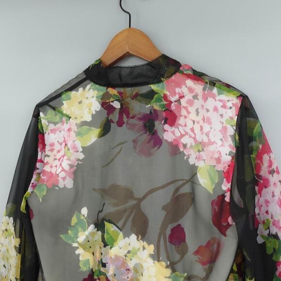 Lauren Ralph Lauren Georgette Blouse Medium Floral Sheer Bloomcore Fairy - Picture 9 of 16
